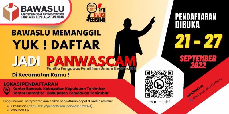 REKRUTMEN PANWASLU KECMATAN UNTUK PEMILIHAN UMUM TAHUN 2024